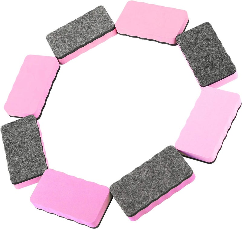 BINGBING Dry Erase Erasers, 8 Pack Magnetic Whiteboard Eraser Chalkboard Eraser Dry Eraser for Classroom Office and Home (8pcs Pink) - Image 3